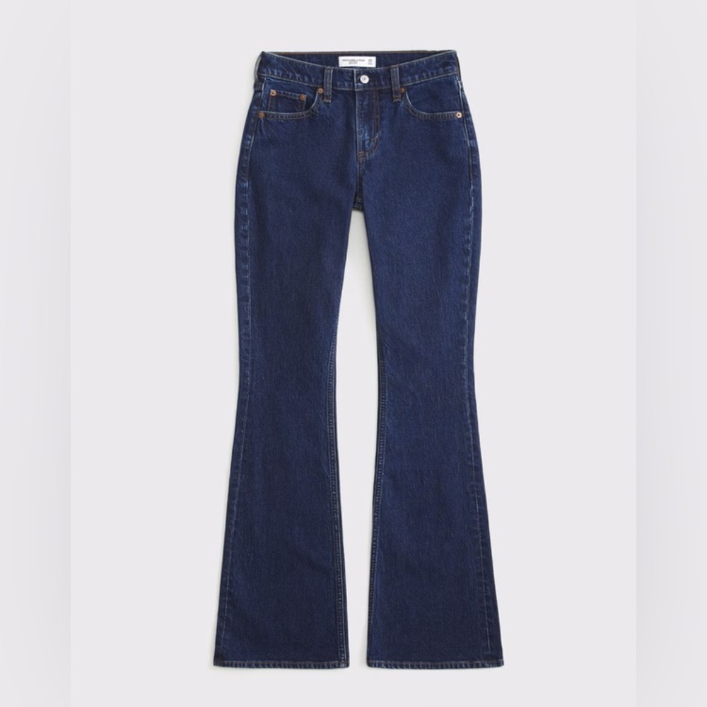 Abercrombie Curve Love Mid Rise Boot Cut Jeans